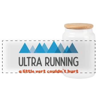 Ultra Running – Ein bisschen Ver könnte nicht schaden - Panorama Keksdose mit Holzdeckel - Weiß - Vorne