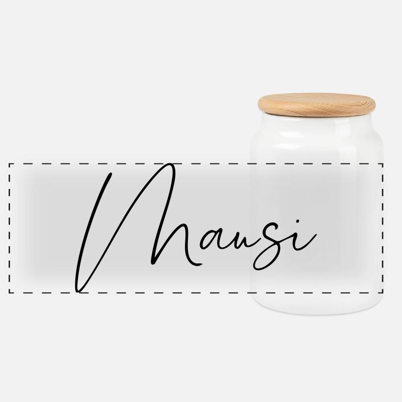 mausi / handschrift design - Panorama Keksdose mit Holzdeckel - Weiß