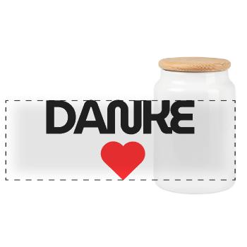 Hearty Thank You Design for Gratitude - Panoramic Cookie Jar with Wooden Lid - white - Front