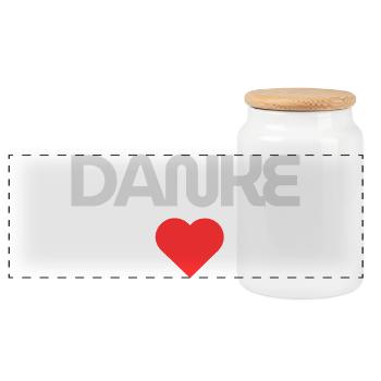 Heartfelt message of thanks - Panoramic Cookie Jar with Wooden Lid - white - Front