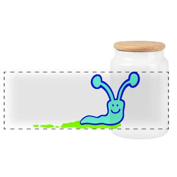 Escargot Slime Trail Mignon Mignon Heureux Cool - Boîte à biscuits avec couvercle en bois - blanc - Devant