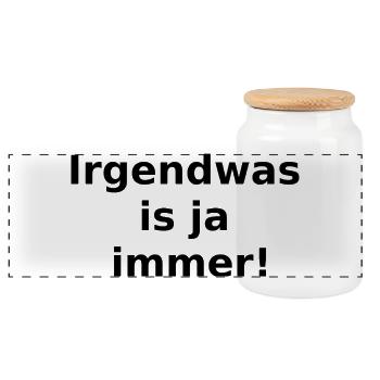 There's always something going on! - Panoramic Cookie Jar with Wooden Lid - white - Front