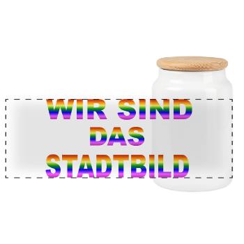 Nous sommes le paysage urbain - Boîte à biscuits avec couvercle en bois - blanc - Devant