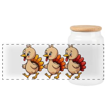 Thanksgiving Truthahn Baby - Panorama Keksdose mit Holzdeckel - Weiß - Vorne