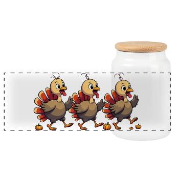 Thanksgiving Truthahn Baby - Panorama Keksdose mit Holzdeckel - Weiß - Vorne