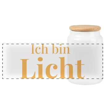Ich bin Licht Shirt für Frauen und Männer - Panorama Keksdose mit Holzdeckel - Weiß - Vorne