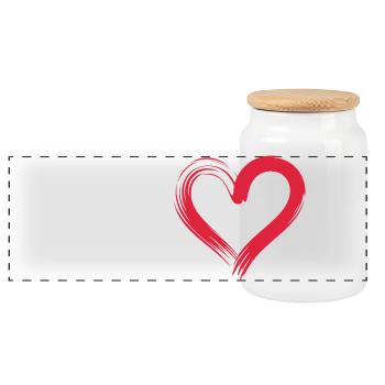 Emergency Room Heartbeat Design - Panoramic Cookie Jar with Wooden Lid - white - Front