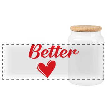 Moitié en couple jumellant la Saint-Valentin Sweet - Boîte à biscuits avec couvercle en bois - blanc - Devant