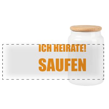 I'm getting married! The rest is here to drink - Panoramic Cookie Jar with Wooden Lid - white - Front