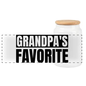 Favorite Grandchild Lustig I'm Grandpa's Favorite - Panoramic Cookie Jar with Wooden Lid - white - Front