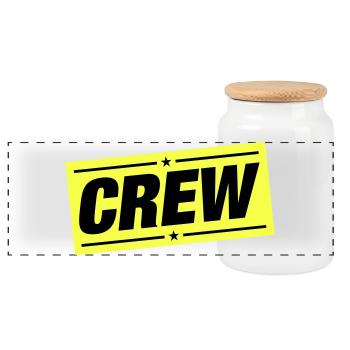 crew - Panoramic Cookie Jar with Wooden Lid - white - Front