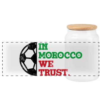 Au Maroc, nous avons confiance - Boîte à biscuits avec couvercle en bois - blanc - Devant