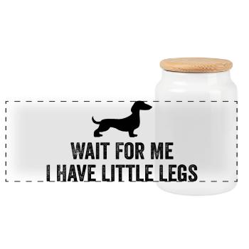 Best Dachshund Mom Dad Dog Owner Gift - Panoramic Cookie Jar with Wooden Lid - white - Front