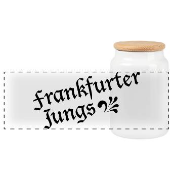 FrankfurterJungs - Für die echten Frankfurter #FFM - Panorama Keksdose mit Holzdeckel - Weiß - Vorne