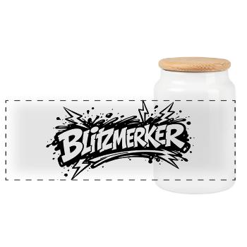 Blitzmerker - Panorama Keksdose mit Holzdeckel - Weiß - Vorne