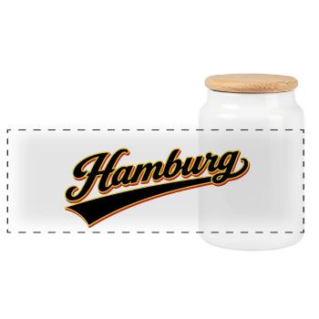 Je me suis perdu à Hambourg et j’ai adoré - Boîte à biscuits avec couvercle en bois - blanc - Devant