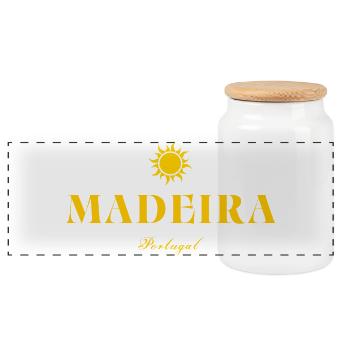 Madère Portugal, Sun - Boîte à biscuits avec couvercle en bois - blanc - Devant