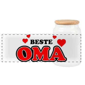 Logo de cœur de grand-mère avec des accents d’amour - Boîte à biscuits avec couvercle en bois - blanc - Devant