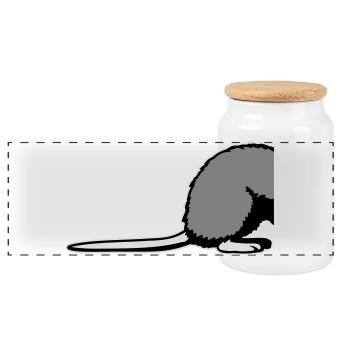 Ratte Rückseite Halb Lustig Schwanz Nagetier Tier - Panorama Keksdose mit Holzdeckel - Weiß - Vorne