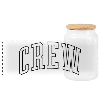 Crew Outline - Panorama Keksdose mit Holzdeckel - Weiß - Vorne