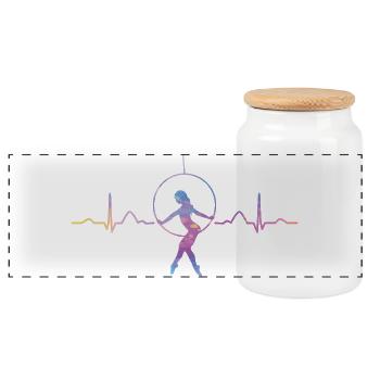 Aerialist Heartbeat Aerial Ring Lyra Luftring - Panorama Keksdose mit Holzdeckel - Weiß - Vorne