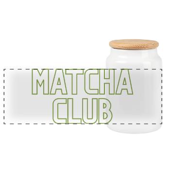 Matcha Club Logo - Panorama Keksdose mit Holzdeckel - Weiß - Vorne