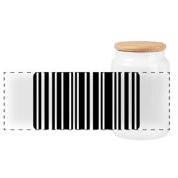 code barre - Boîte à biscuits avec couvercle en bois - blanc - Devant