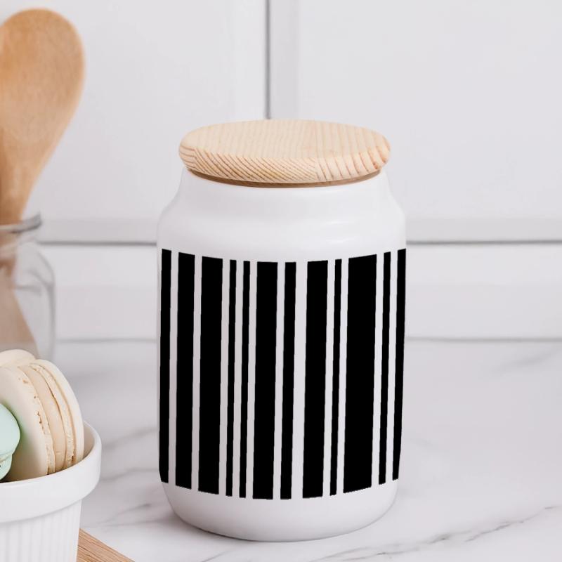code barre Boîte à biscuits avec couvercle en bois
