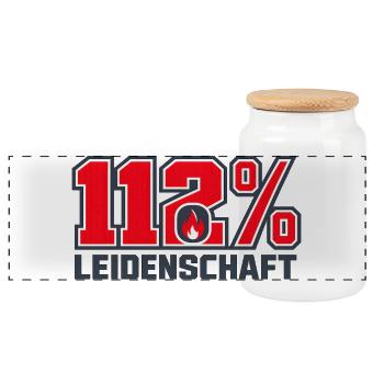 112% Leidenschaft - Panorama Keksdose mit Holzdeckel - Weiß - Vorne