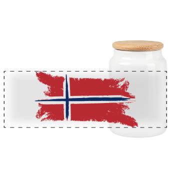 Drapeau norvégien en Scandinavie - Boîte à biscuits avec couvercle en bois - blanc - Devant