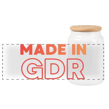Made in GDR - Panorama Keksdose mit Holzdeckel - Weiß - Vorne