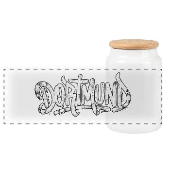 Dortmund Graffiti Hip Hop - Panoramic Cookie Jar with Wooden Lid - white - Front