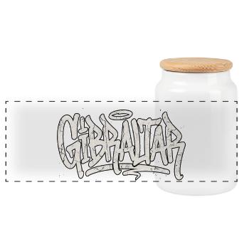 Gibraltar Graffiti Hip Hop - Panorama Keksdose mit Holzdeckel - Weiß - Vorne