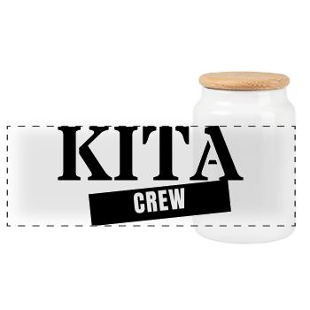 Kita Crew - Don pour l’éducatrice d’équipe de maternelle - Boîte à biscuits avec couvercle en bois - blanc - Devant