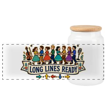 LONG LINES READY - Panorama Keksdose mit Holzdeckel - Weiß - Vorne