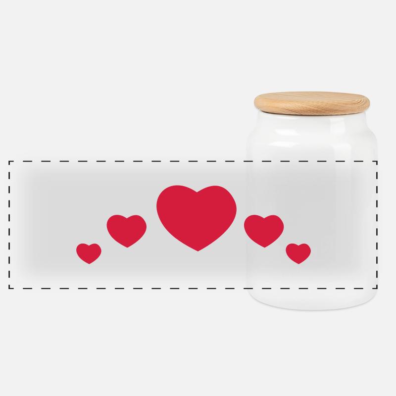 love - Panorama Keksdose mit Holzdeckel - Weiß