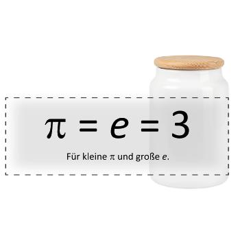Pi = e = 3 - Panorama Keksdose mit Holzdeckel - Weiß - Vorne