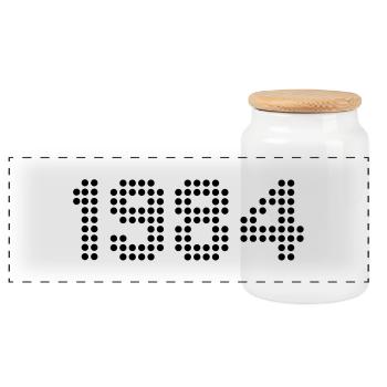 1984 - Boîte à biscuits avec couvercle en bois - blanc - Devant