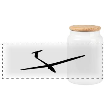 Planeur - Boîte à biscuits avec couvercle en bois - blanc - Devant