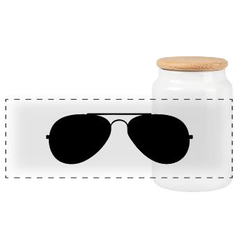 avec des lunettes mer - Boîte à biscuits avec couvercle en bois - blanc - Devant