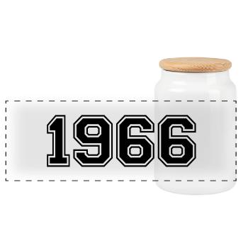 1966 - Panorama Keksdose mit Holzdeckel - Weiß - Vorne