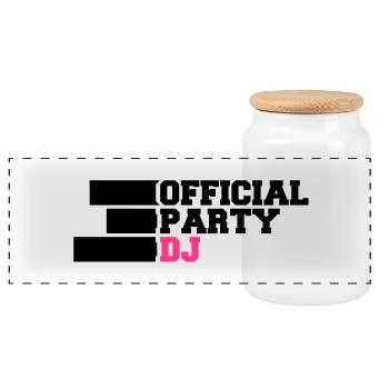 Parti officiel DJ - Boîte à biscuits avec couvercle en bois - blanc - Devant