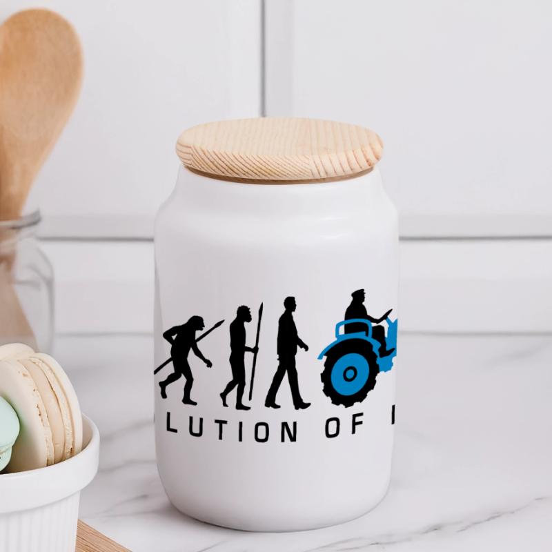 evolution_bauer_mit_traktor_032013_a_2c Panoramic Cookie Jar with Wooden Lid