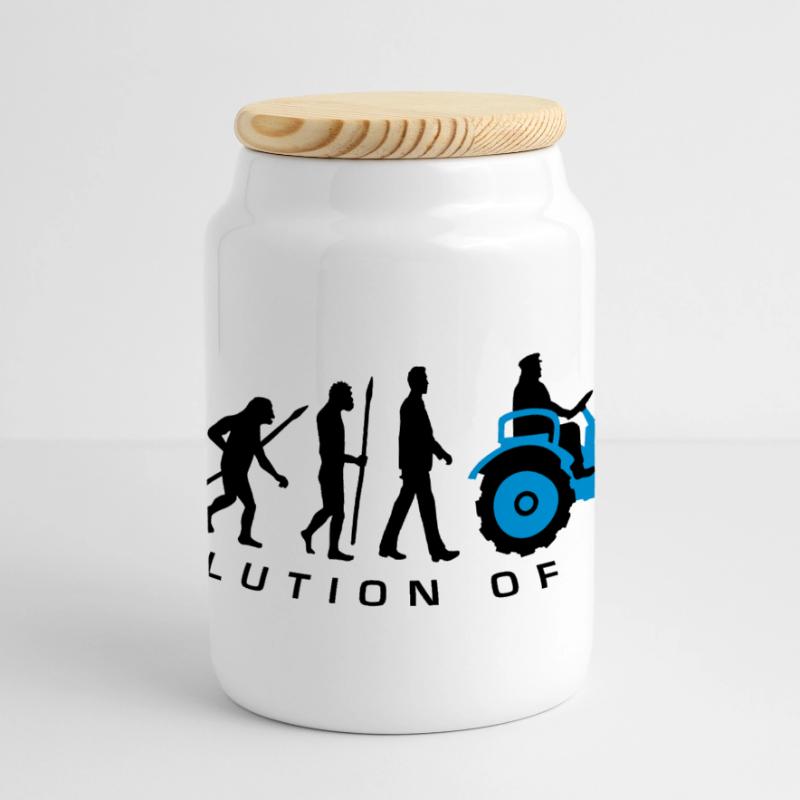 evolution_bauer_mit_traktor_032013_a_2c Panoramic Cookie Jar with Wooden Lid