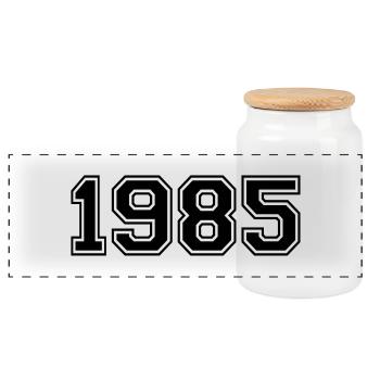 1985 - Panorama Keksdose mit Holzdeckel - Weiß - Vorne