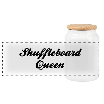 shuffleboard queen - Boîte à biscuits avec couvercle en bois - blanc - Devant