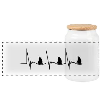 Sailing Heartbeat - Panorama Keksdose mit Holzdeckel - Weiß - Vorne