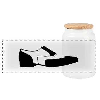 Herrenschuh / dixie shoe (1c) - Panoramic Cookie Jar with Wooden Lid - white - Front