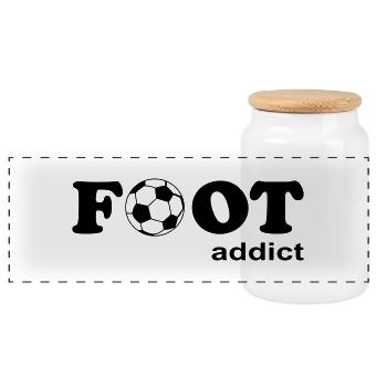 football addict - Panorama Keksdose mit Holzdeckel - Weiß - Vorne