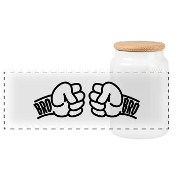 Brothers for Life Graffiti Design - Boîte à biscuits avec couvercle en bois - blanc - Devant